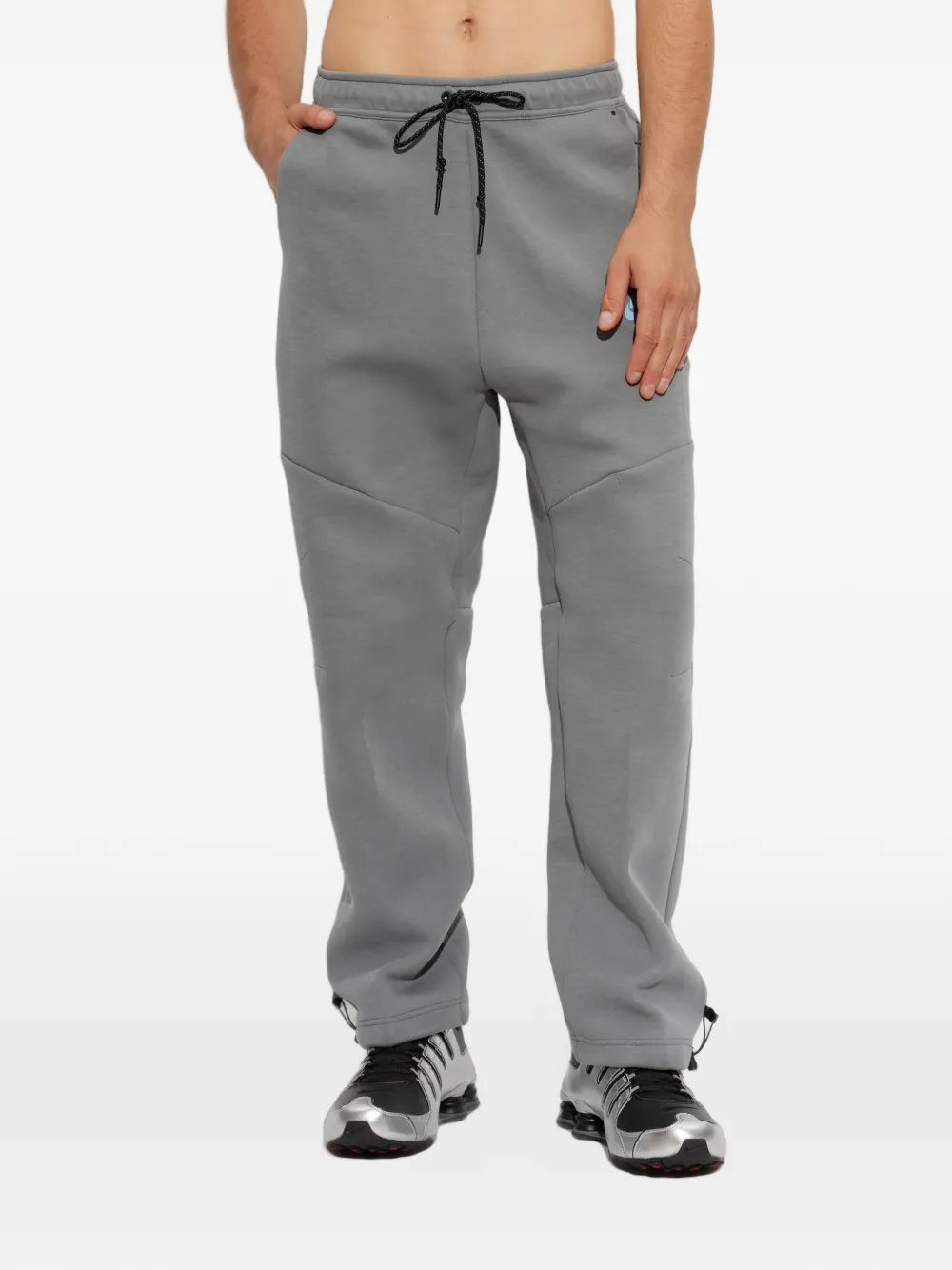 Nike logo-print drawstring track pants Grijs