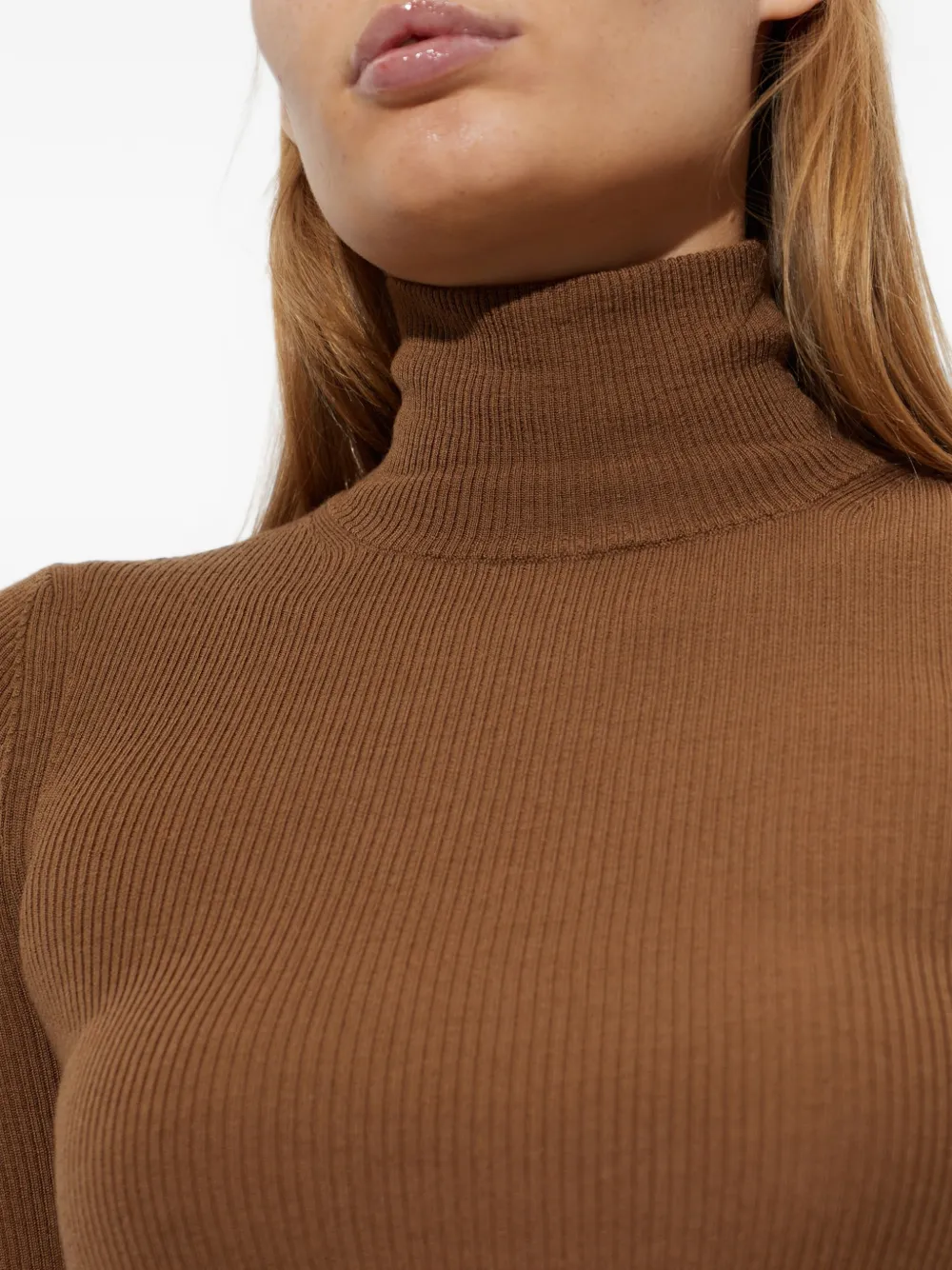 Max Mara wool yarn roll-neck sweater brown Bruin