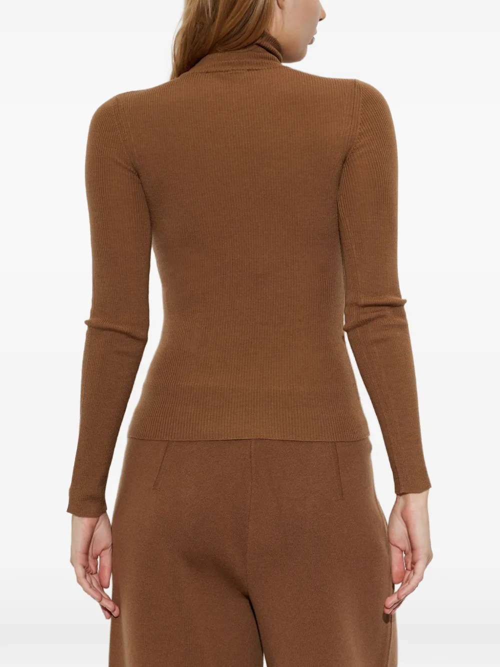 Max Mara wool yarn roll-neck sweater brown Bruin