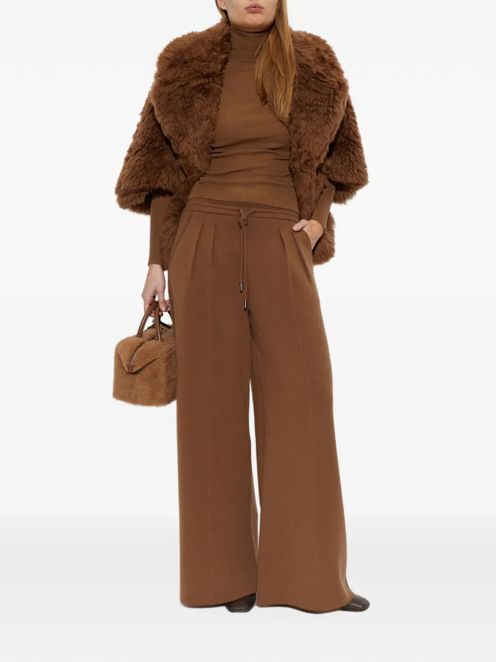 Max Mara wool yarn roll-neck sweater brown Bruin