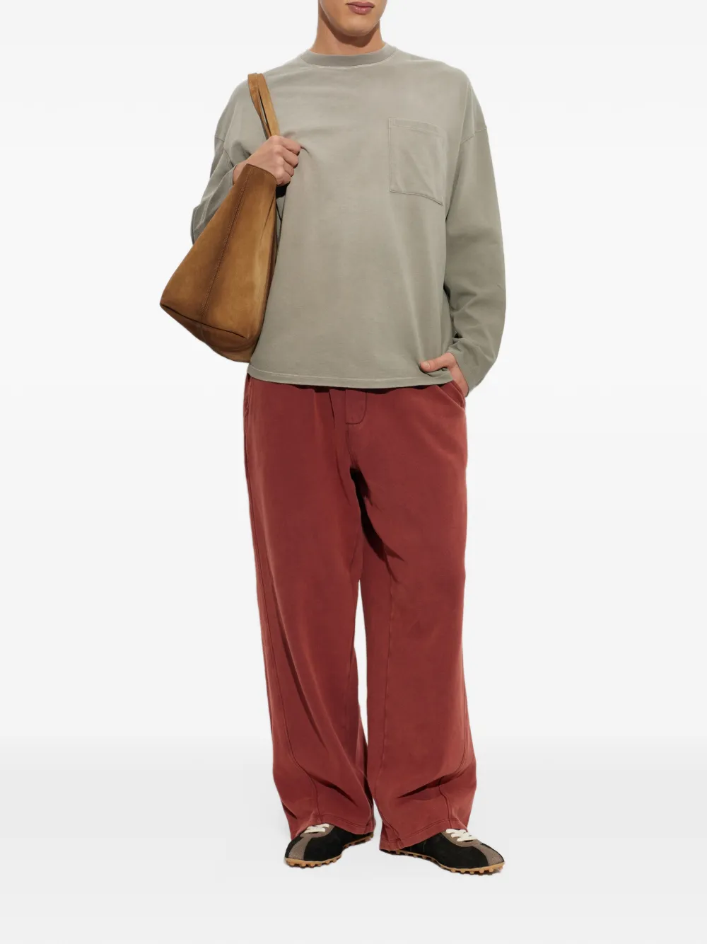 American Vintage Jitbay patch-pocket track pants Rood