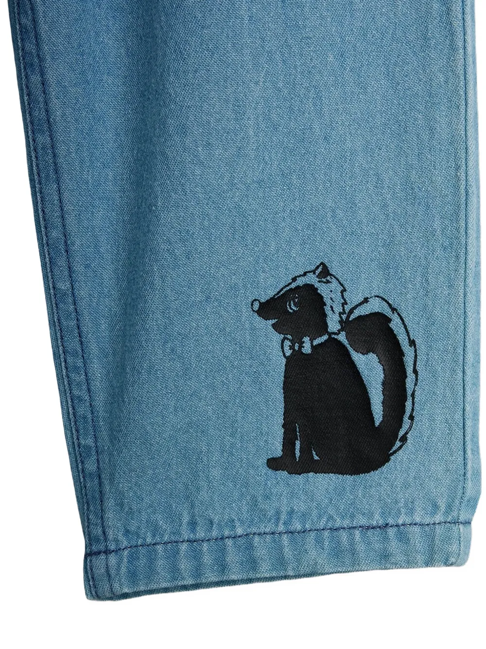 Mini Rodini skunk-print pleated jeans Blauw