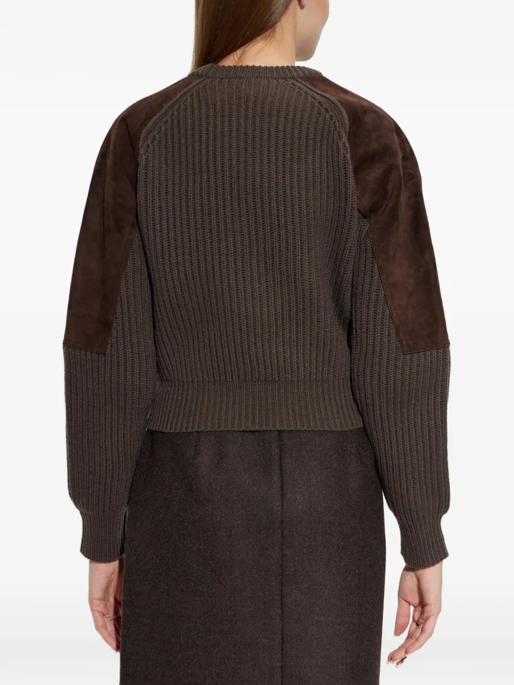 Max Mara Geribbelde trui van wol en kasjmier Bruin