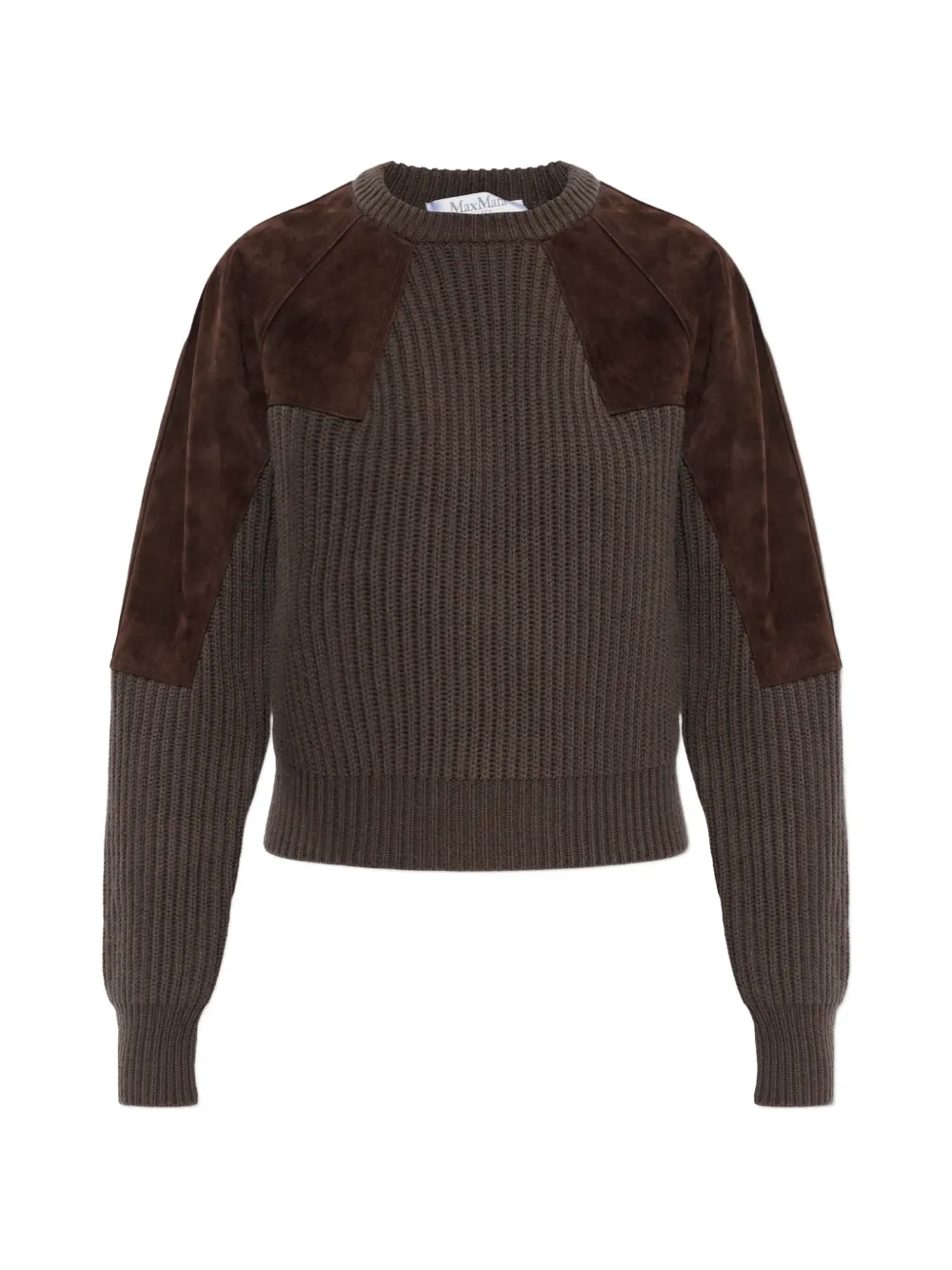 Max Mara wool and cashmere ribbed jumper - mud - Brown