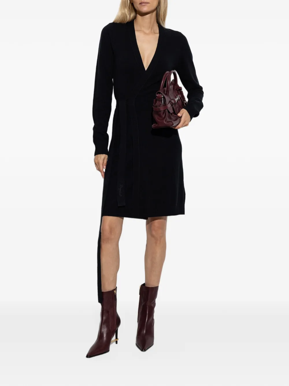 DSQUARED2 Wikkeljurk met lange mouwen Zwart