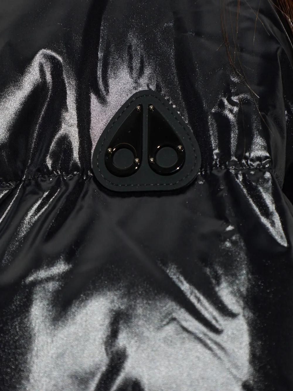 Moose Knuckles faux-fur panelled puffer jacket Zwart