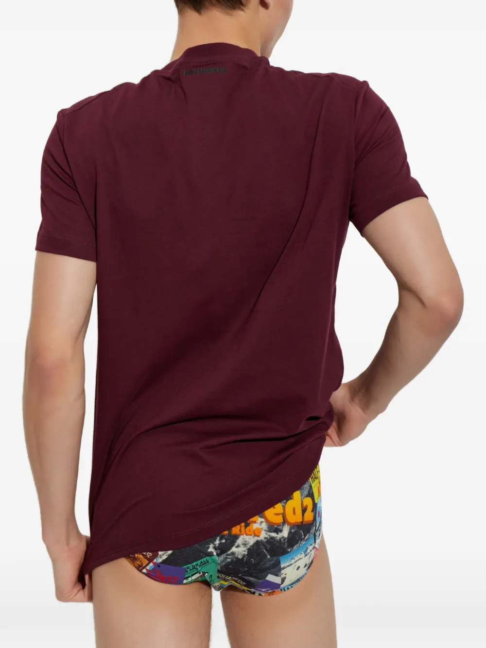 DSQUARED2 logo-patch crew-neck T-shirt Rood