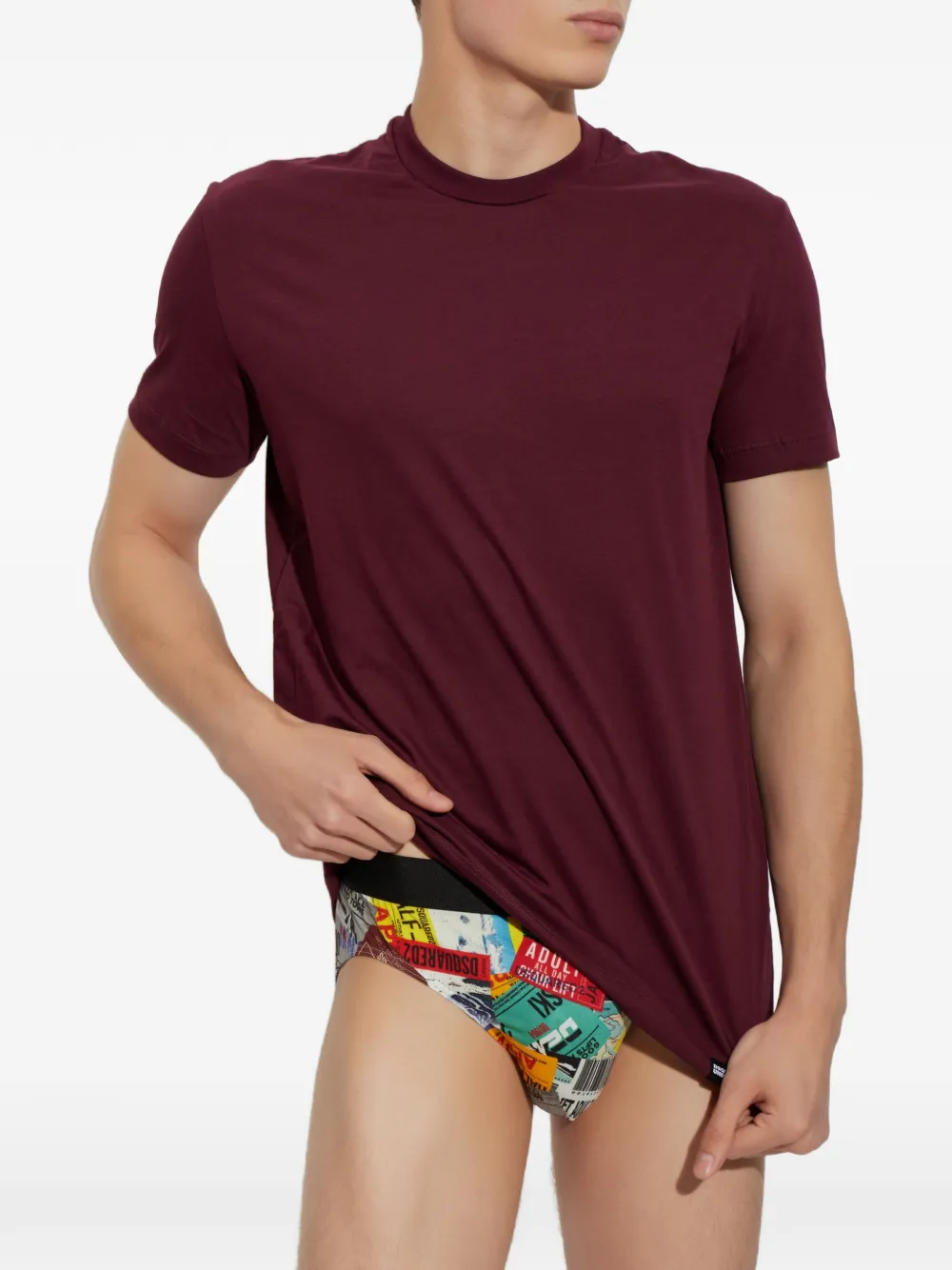 DSQUARED2 logo-patch crew-neck T-shirt Rood