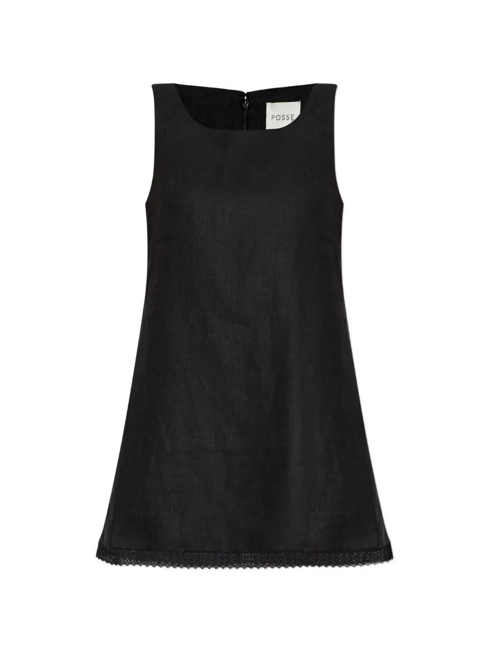 Posse Alfie lace-trim mini dress - Black