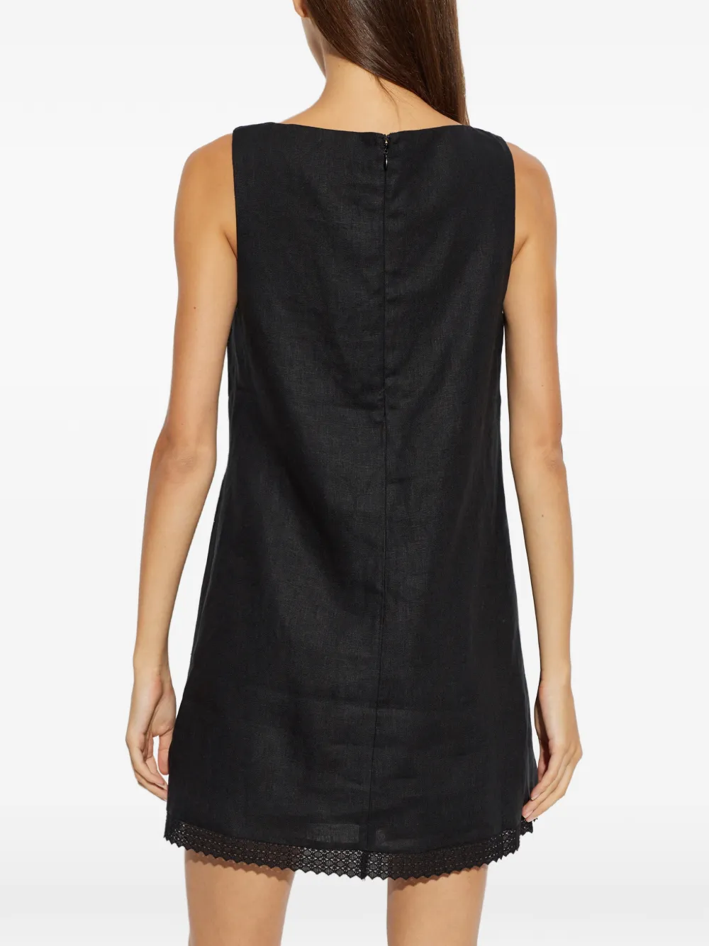 Posse Alfie mini-jurk met kanten afwerking Zwart