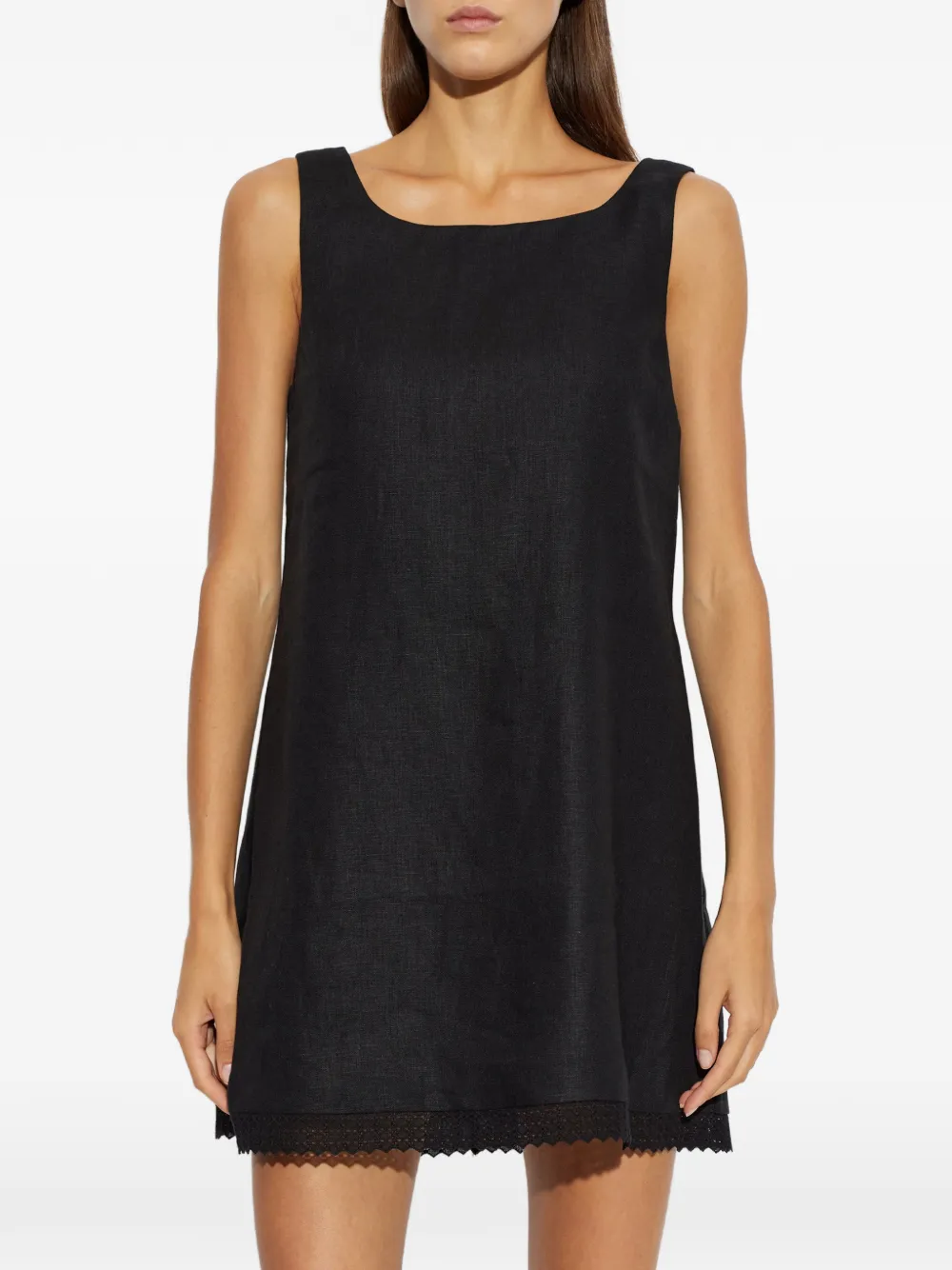 Posse Alfie mini-jurk met kanten afwerking Zwart