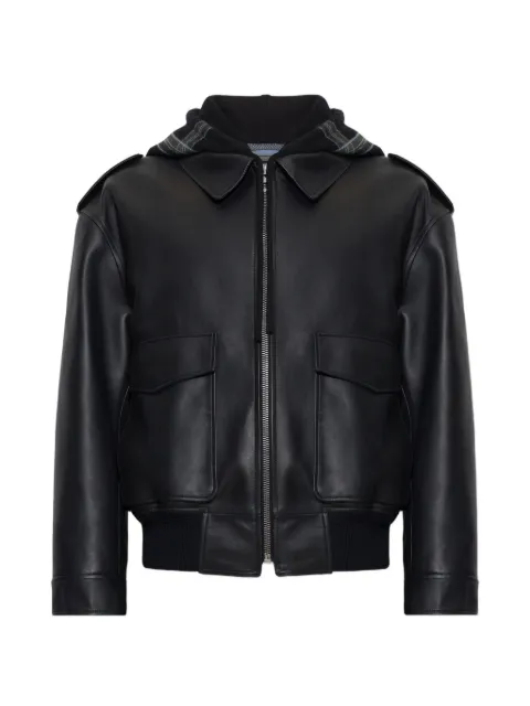 LOEWE hooded leather jacket
