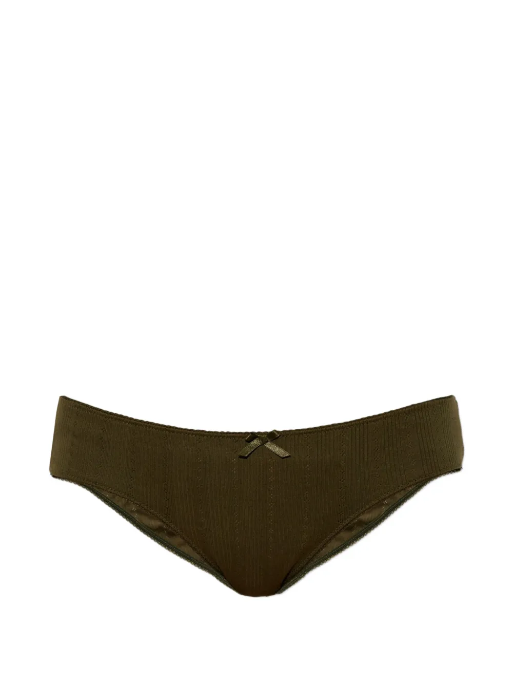 MM6 Maison Margiela Pointelle-Slip mit Logo-Patch - Grün
