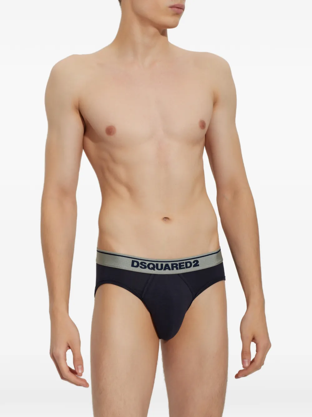 DSQUARED2 logo-waistband briefs Blauw