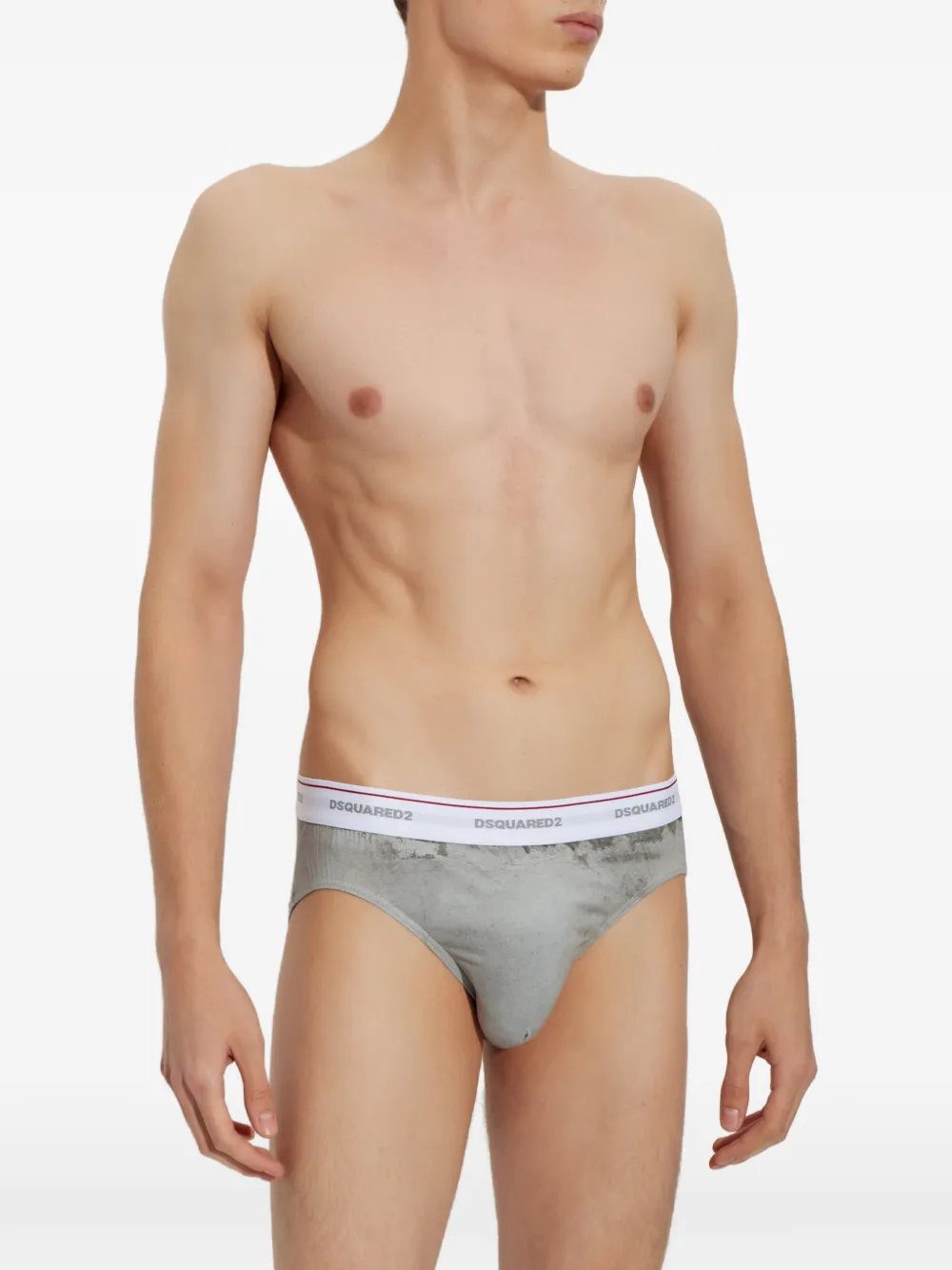 DSQUARED2 Slip met logoband en grafische print Grijs