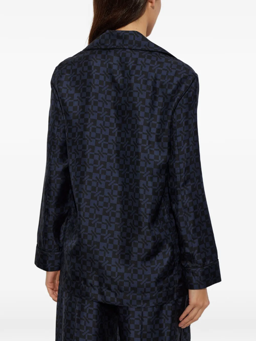 Kenzo gram pyjamashirt met opgestikte zak Blauw
