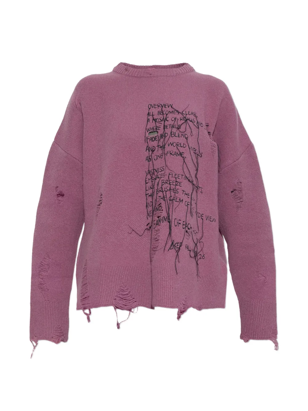 Akep distressed embroidered sweater - Rose Akep distressed embroidered sweater - Rose
