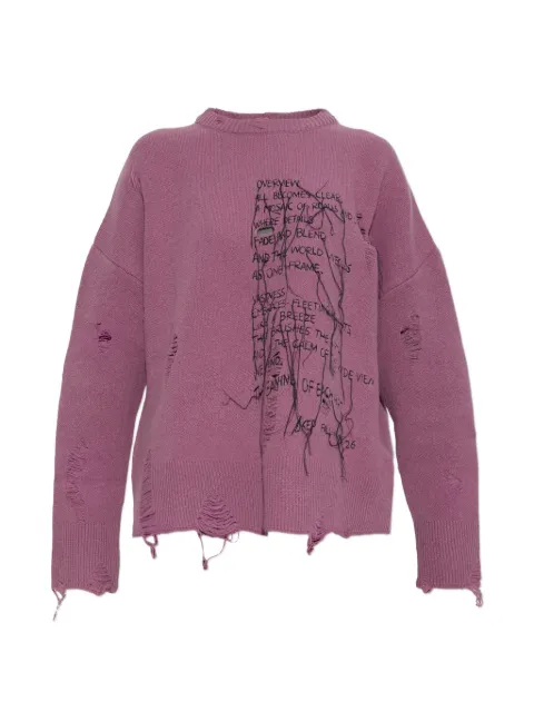 Akep distressed embroidered sweater