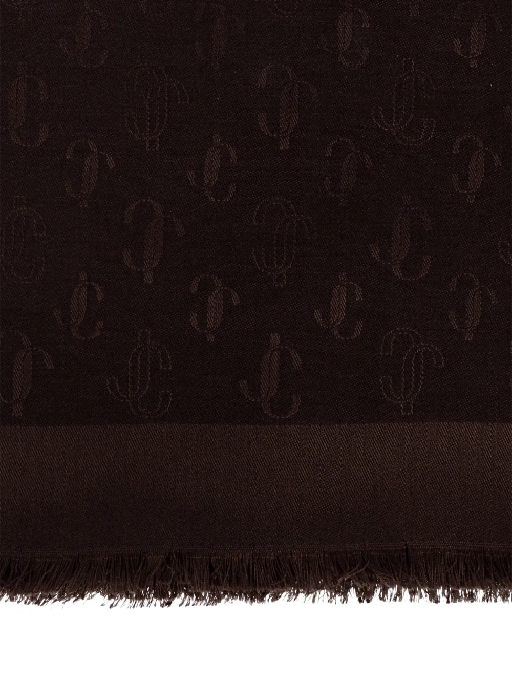 Jimmy Choo monogram frayed scarf Bruin