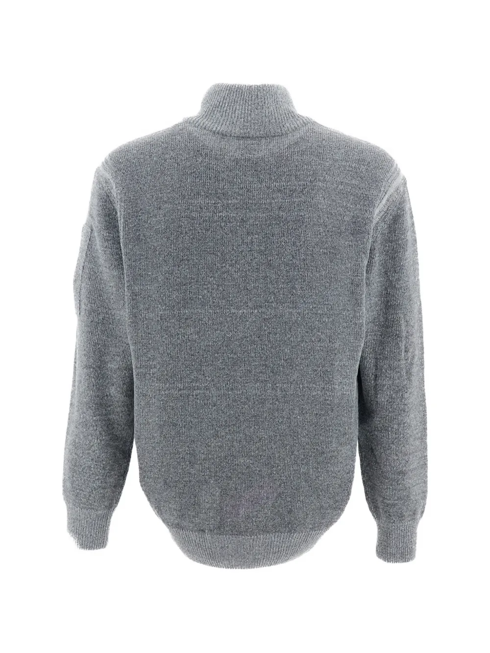 C.P. Company fleece knit Lens contrast crew-neck sweater Grijs