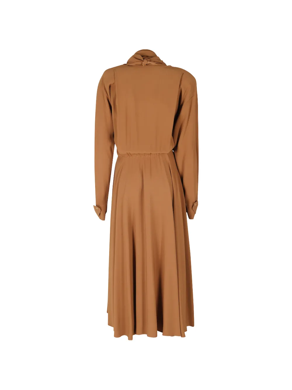 Alberta Ferretti draped satin-finish midi dress Bruin