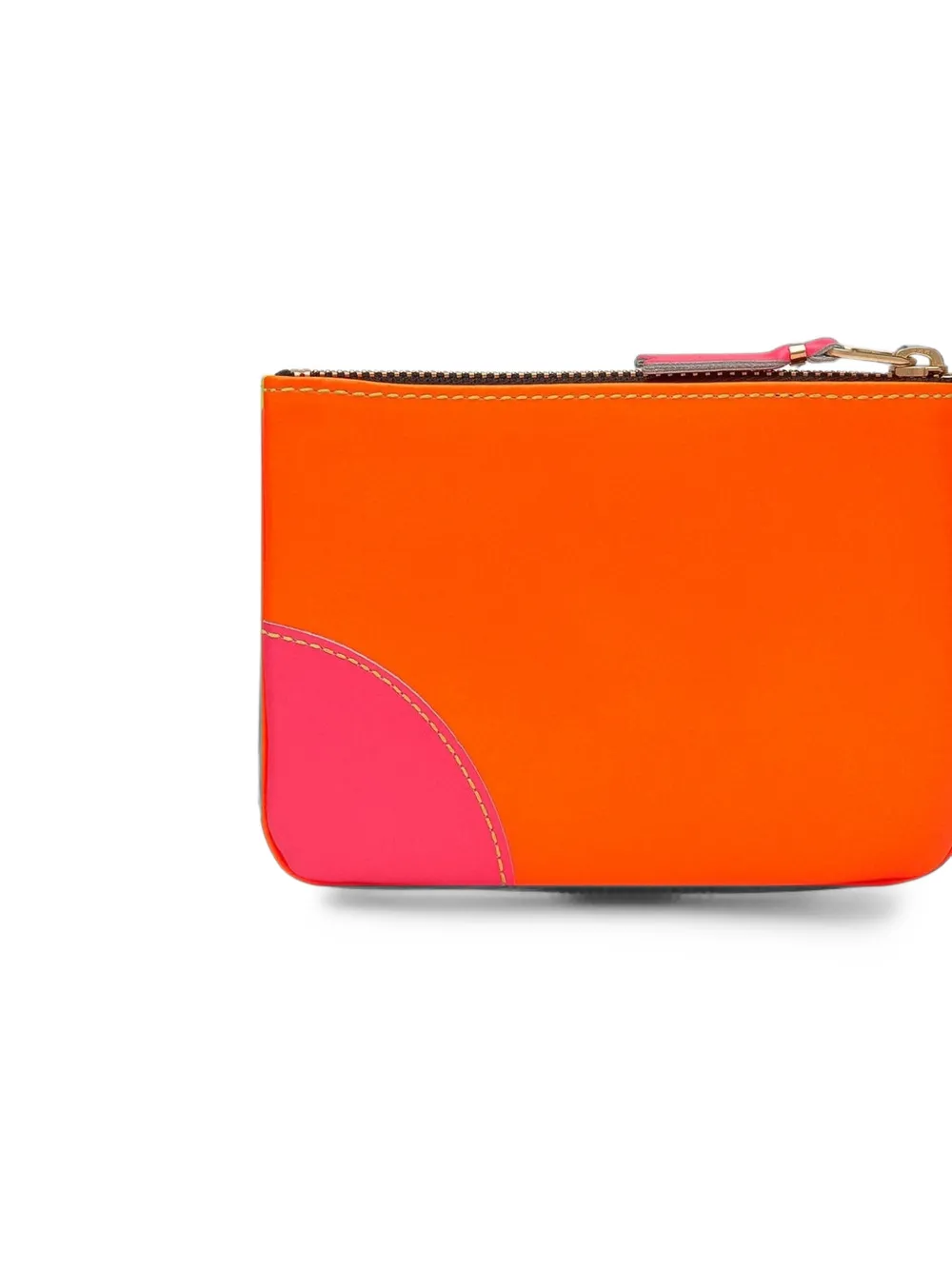 Comme Des Garçons Wallet Leren portemonnee met vlakken en rits Geel