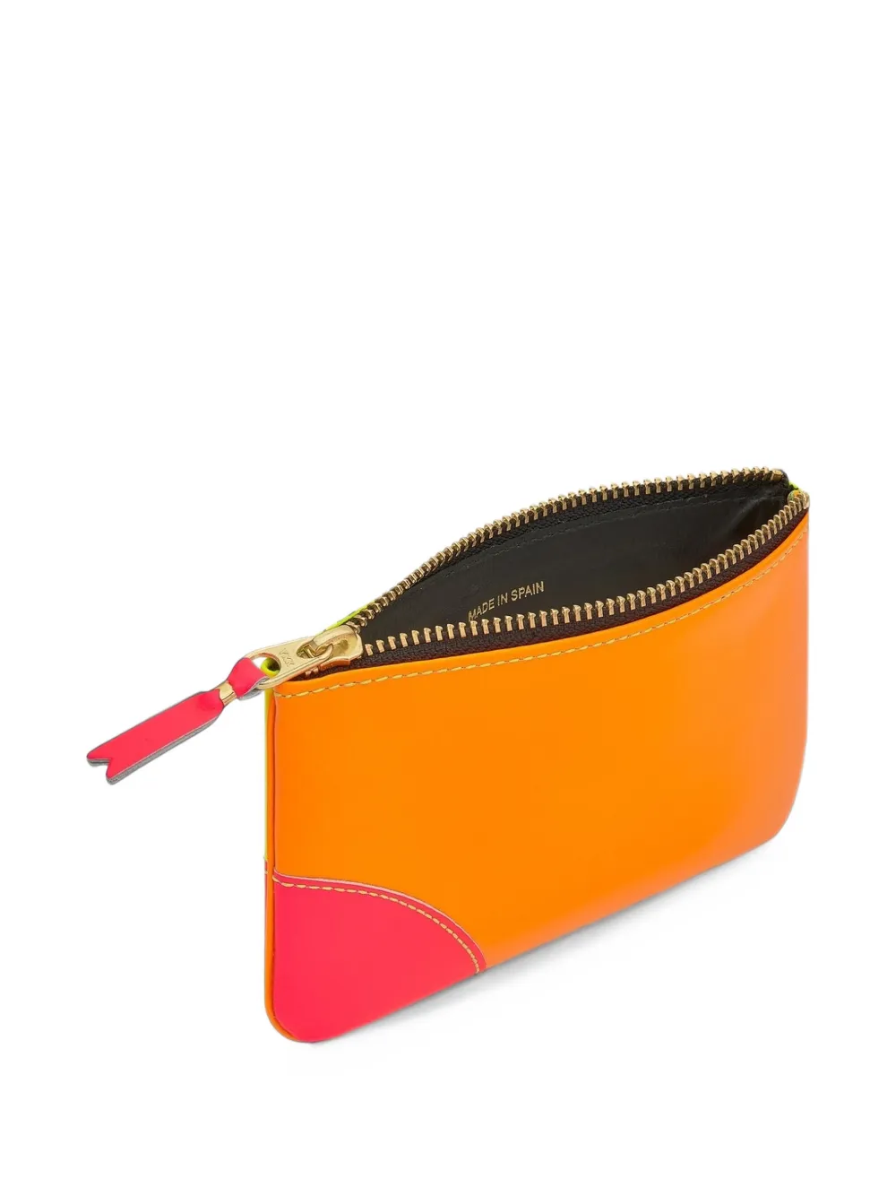 Comme Des Garçons Wallet Leren portemonnee met vlakken en rits Geel