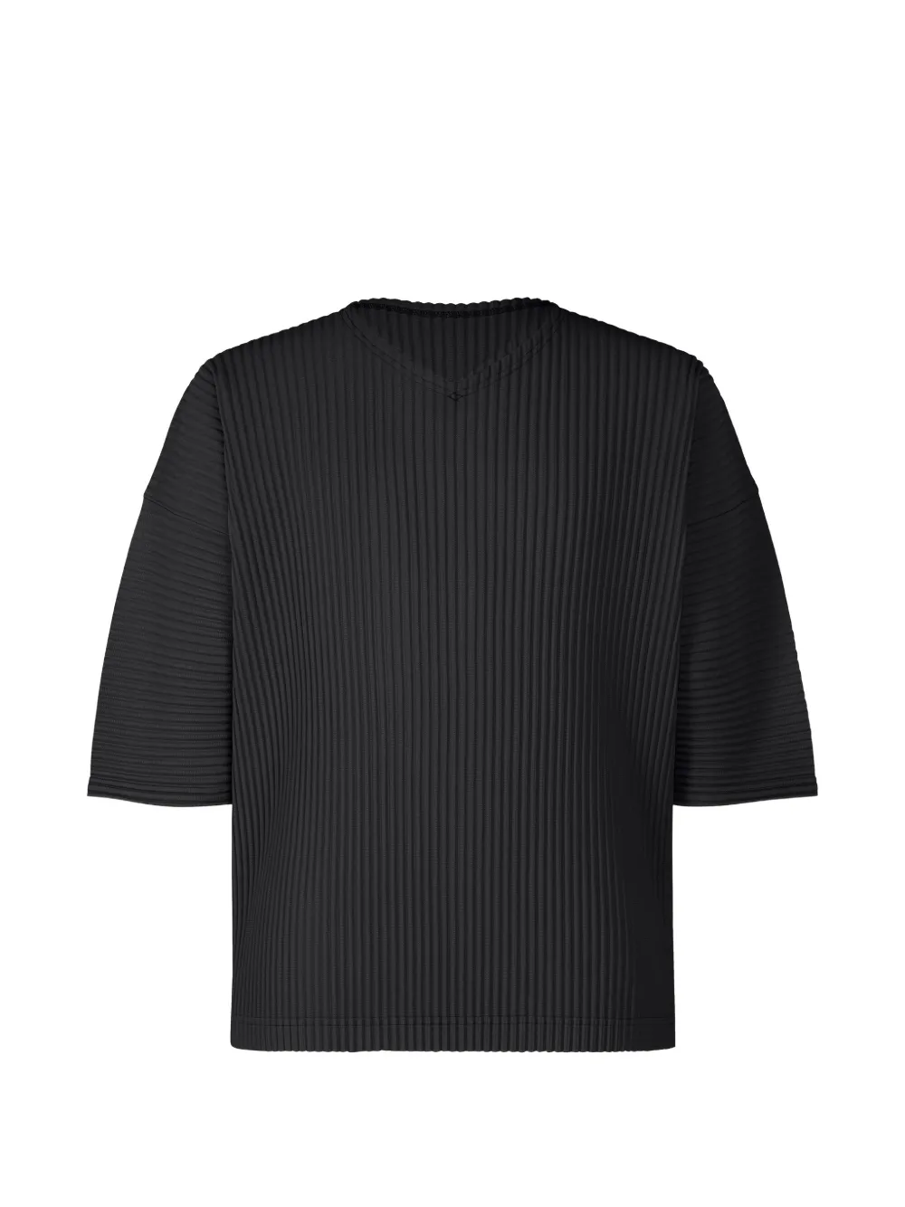 Homme Plissé Issey Miyake T-shirt met V-hals en plissé-effect Zwart