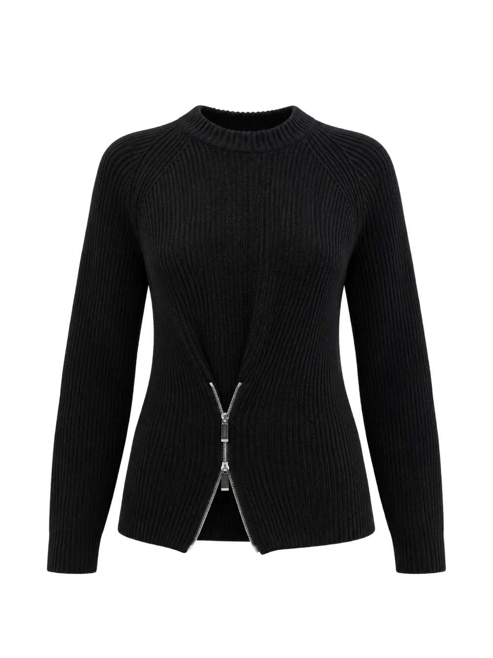 Barbara Bui ribbed-knit zip-detail sweater - Noir Barbara Bui ribbed-knit zip-detail sweater - Noir