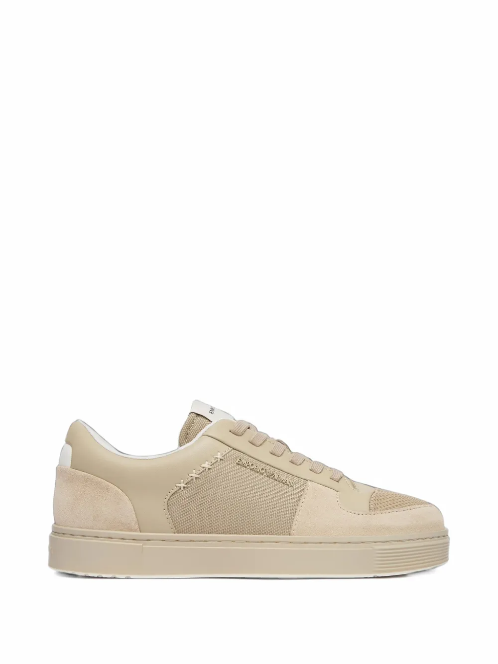 Emporio Armani panelled lace-up sneakers - Toni neutri