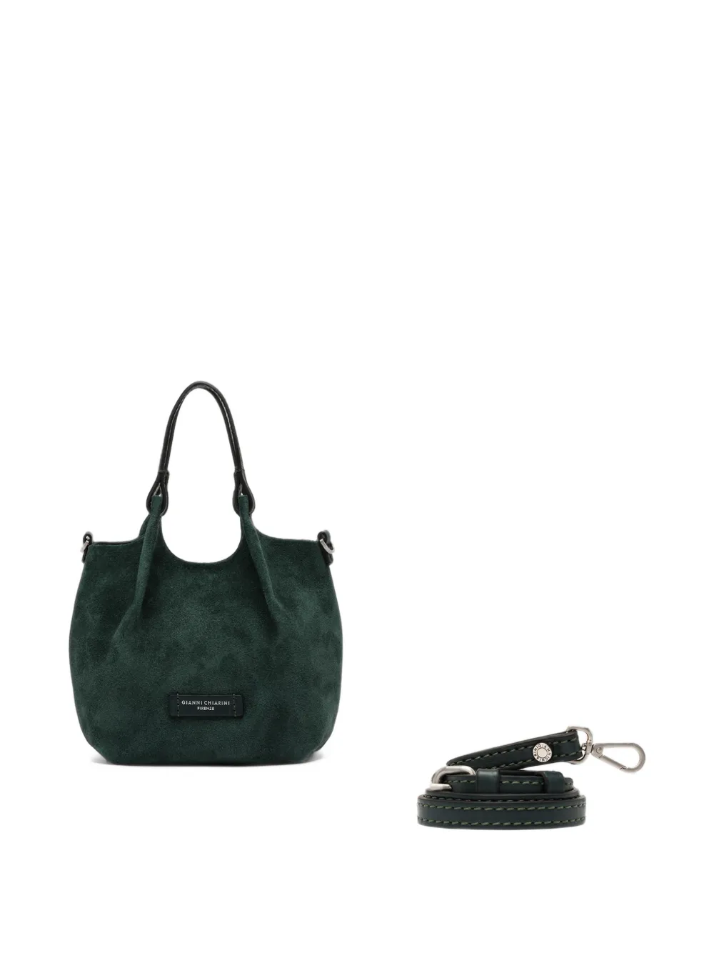 GIANNI CHIARINI small Dua suede shoulder bag - Verde