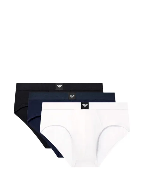Ea7 Emporio Armani logo-patch briefs (set of three)