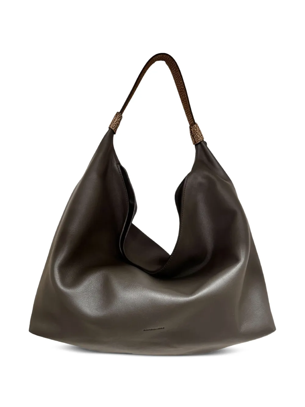 Borbonese medium Plie grained-leather shoulder bag - Marrone