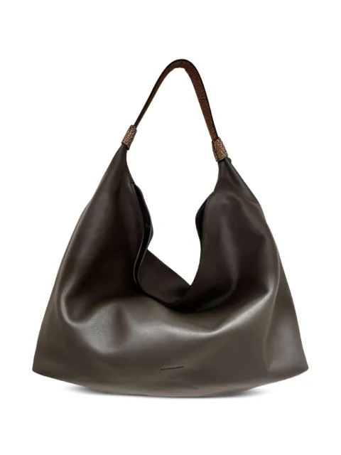 Borbonese medium Plie grained-leather shoulder bag