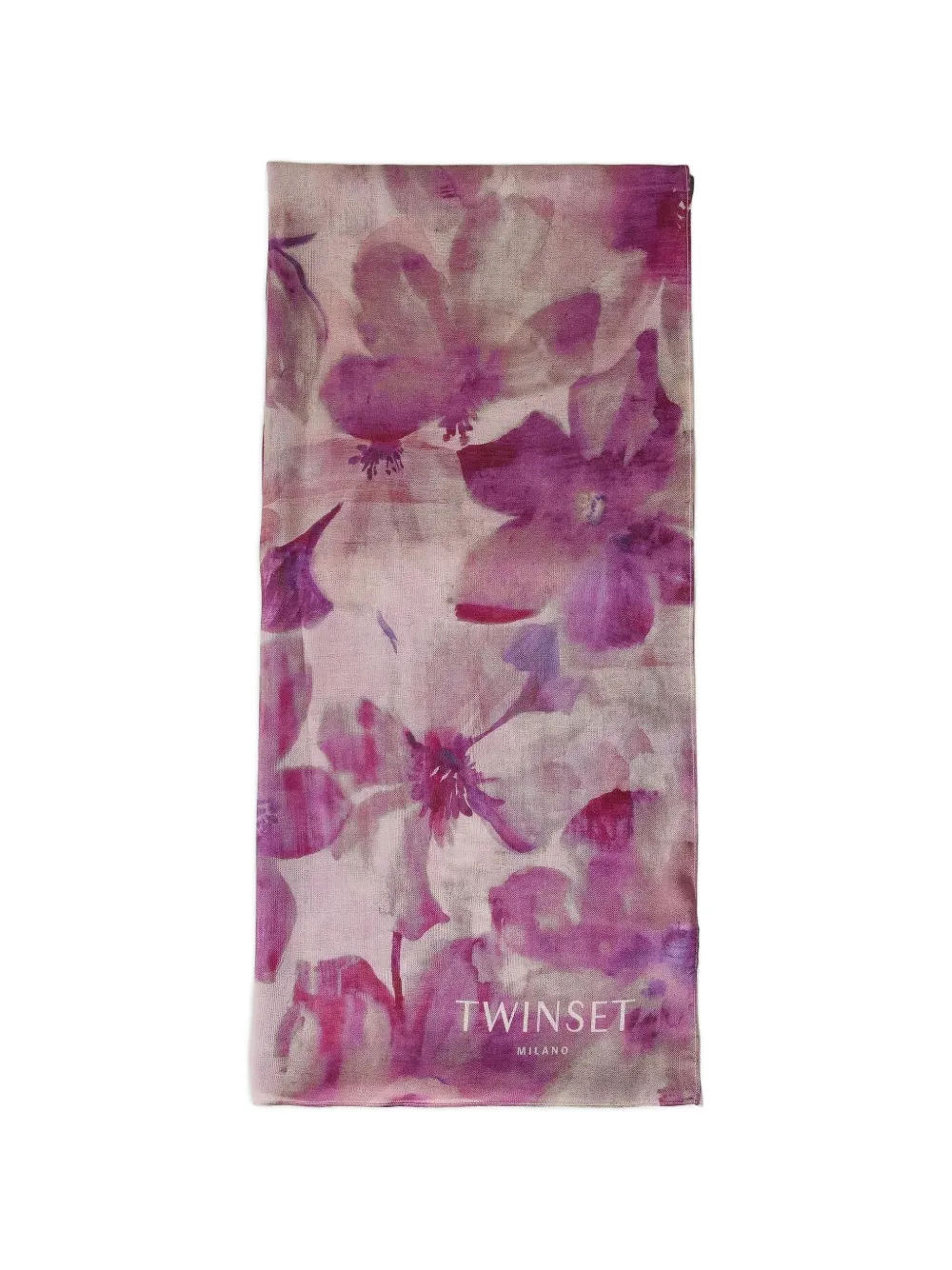 TWINSET floral-print rectangular scarf - Nude