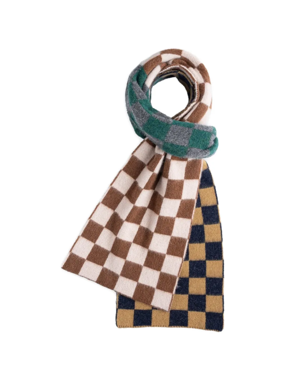 Howlin' Cosmic checkerboard-pattern knitted scarf - Mehrfarbig