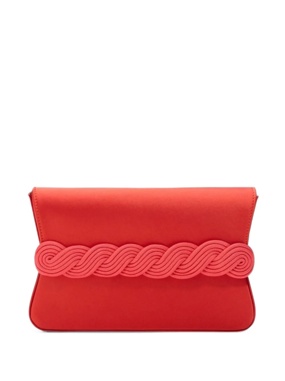 DESTREE Gerrit braided-strap satin clutch bag - Rot