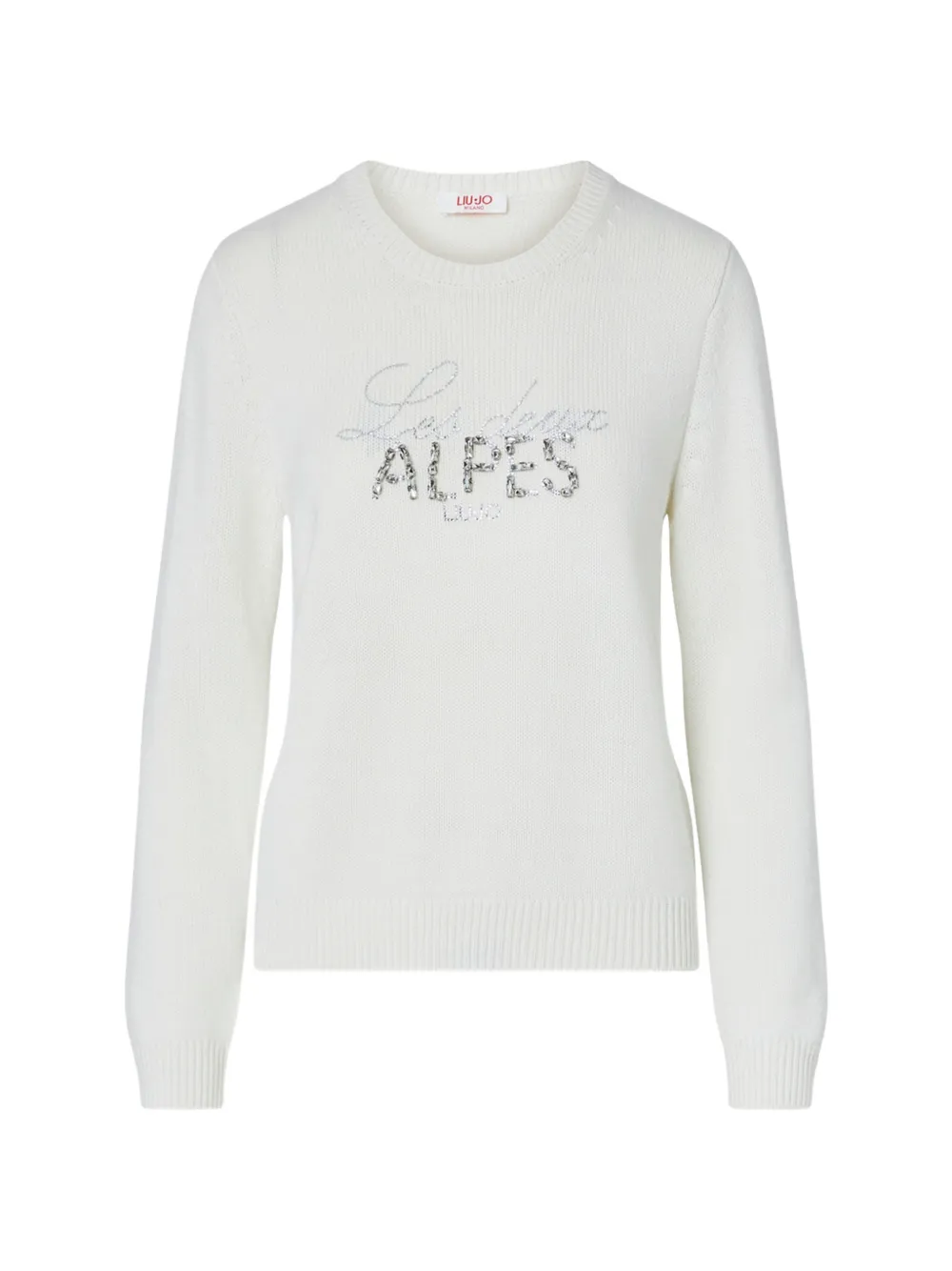 LIU JO knit sweater with jewel embroidery - Weiß