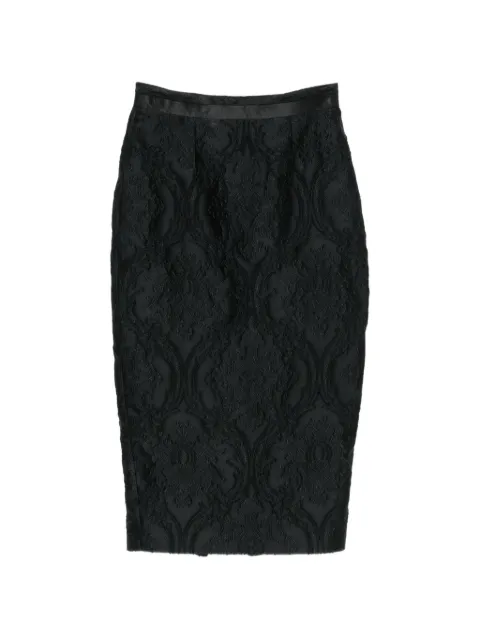 STYLAND back-slit jacquard midi skirt