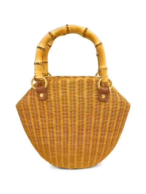 SERPUI Bolsa tote Leah com alça de mão em bambu