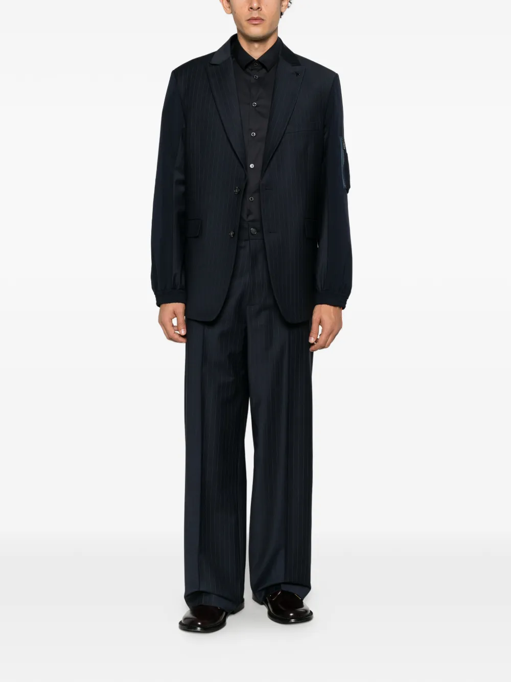 Patrizia Pepe oversized pinstripe trousers Blauw