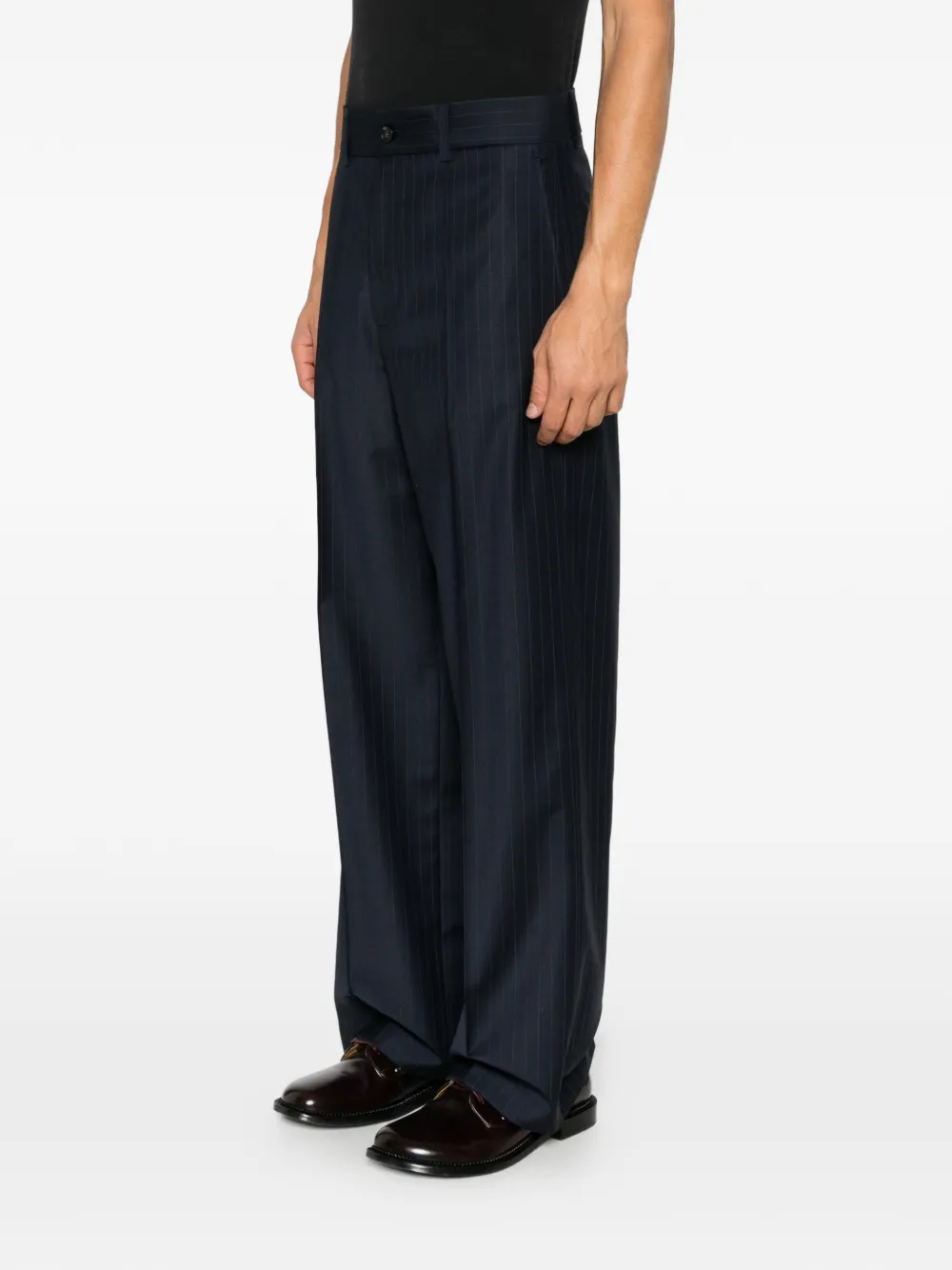 Patrizia Pepe oversized pinstripe trousers Blauw