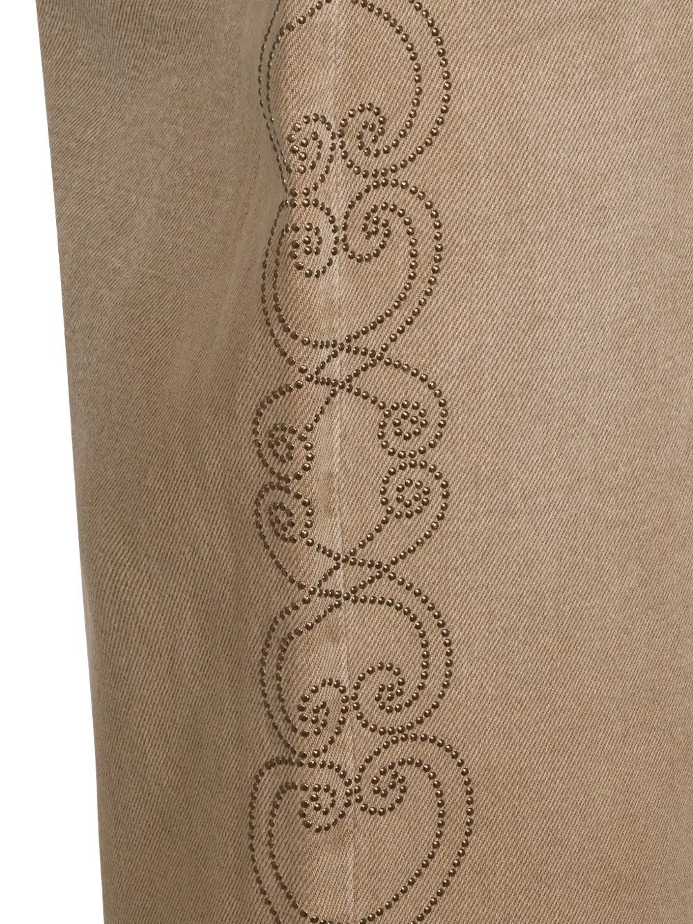 Drôle De Monsieur Katoenen jeans verfraaid met studs Beige