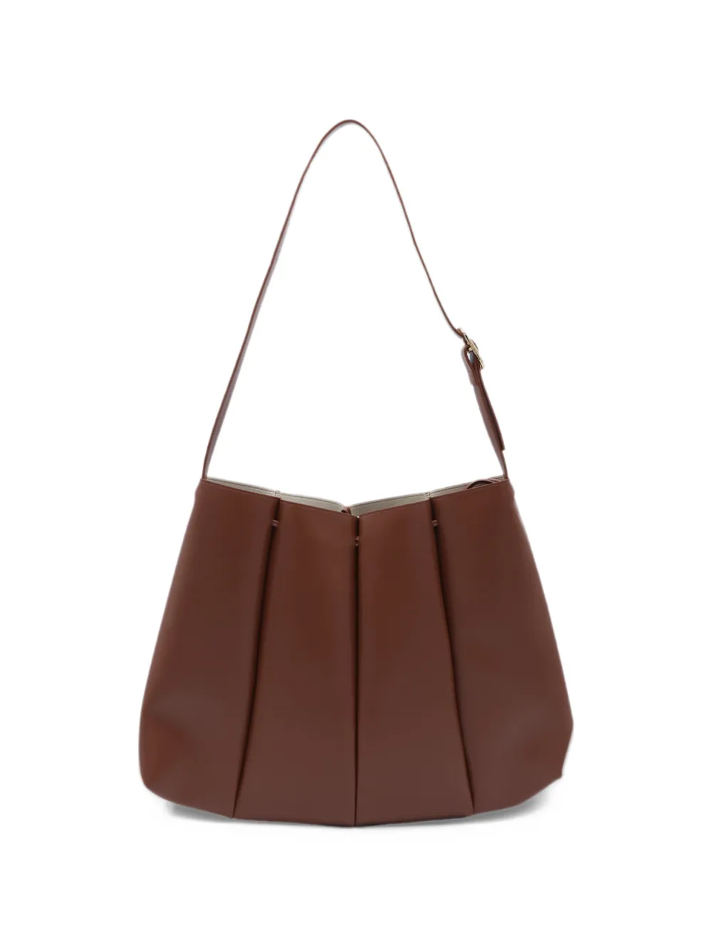 Themoirè pleated-detail shoulder bag - Marrone