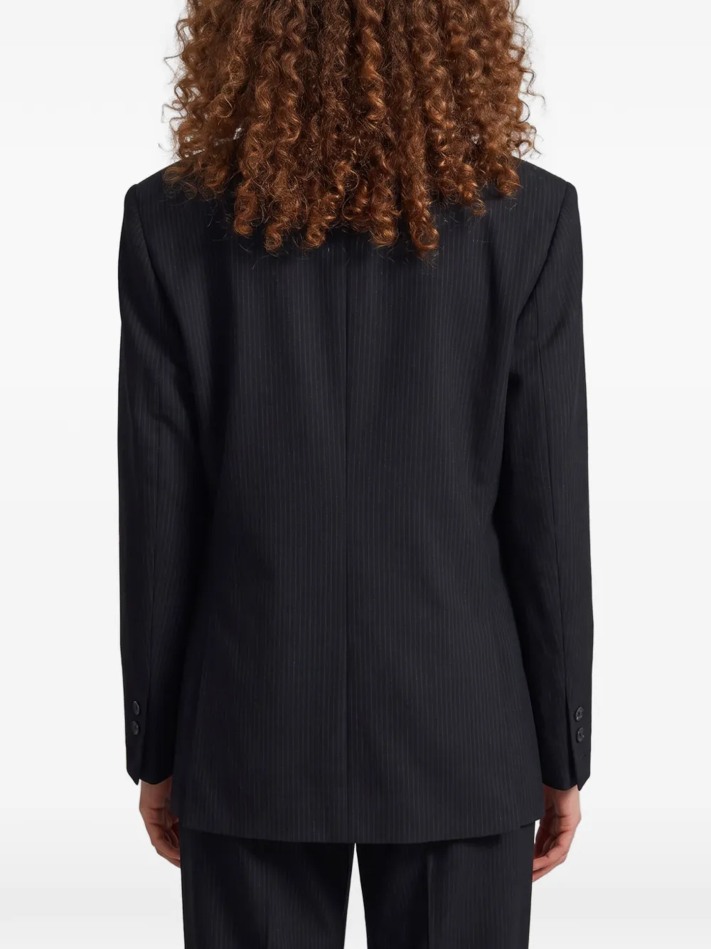 The Frankie Shop Jade blazer met dubbele rij knopen en krijtstreep Zwart