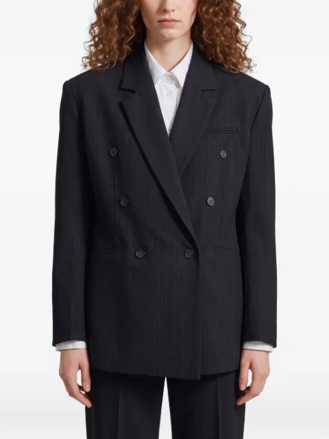 The Frankie Shop Jade double-breasted blazer - black/white pinstripe