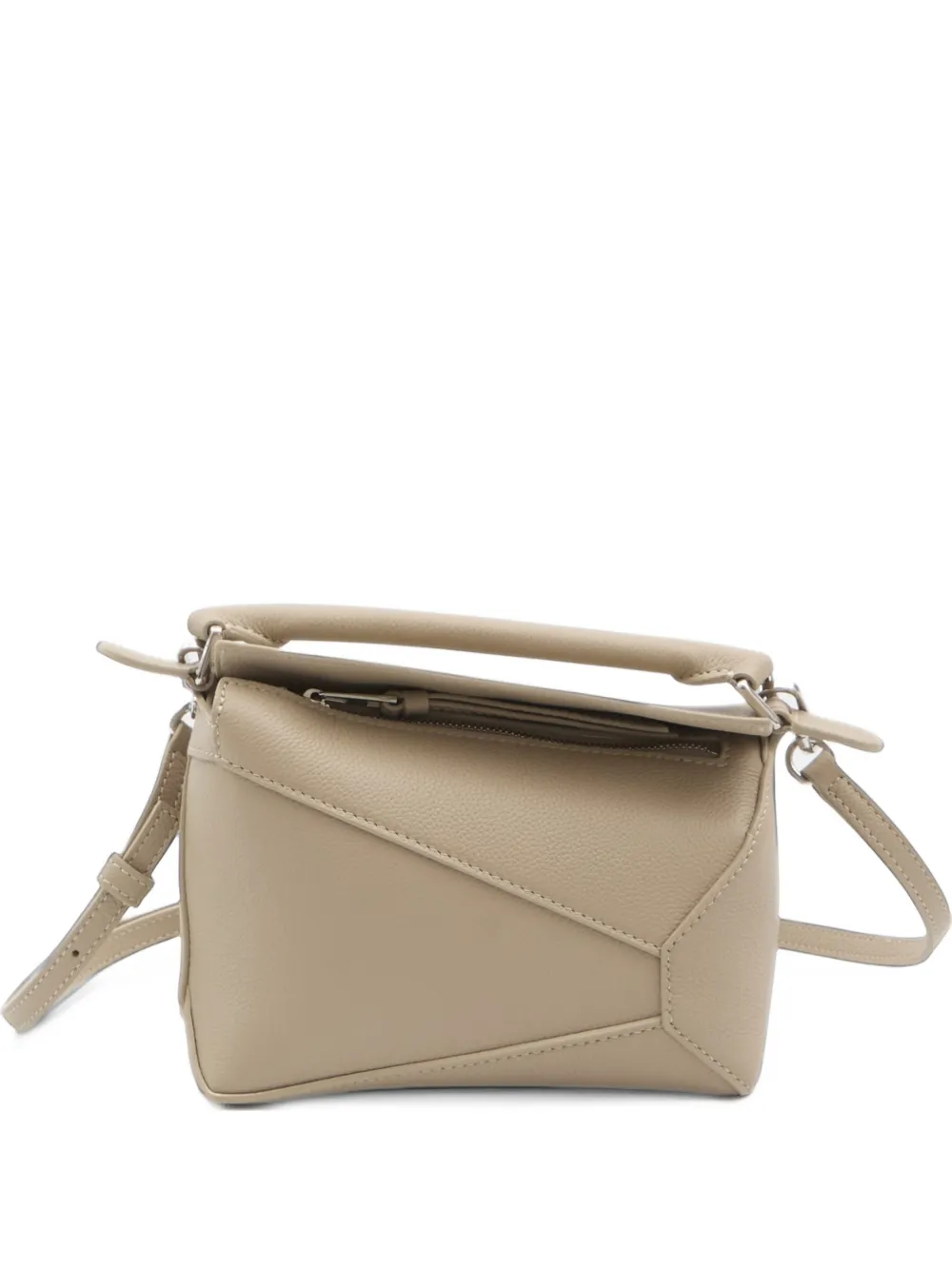 LOEWE mini Puzzle Edge bag in soft grained calfskin - Nude