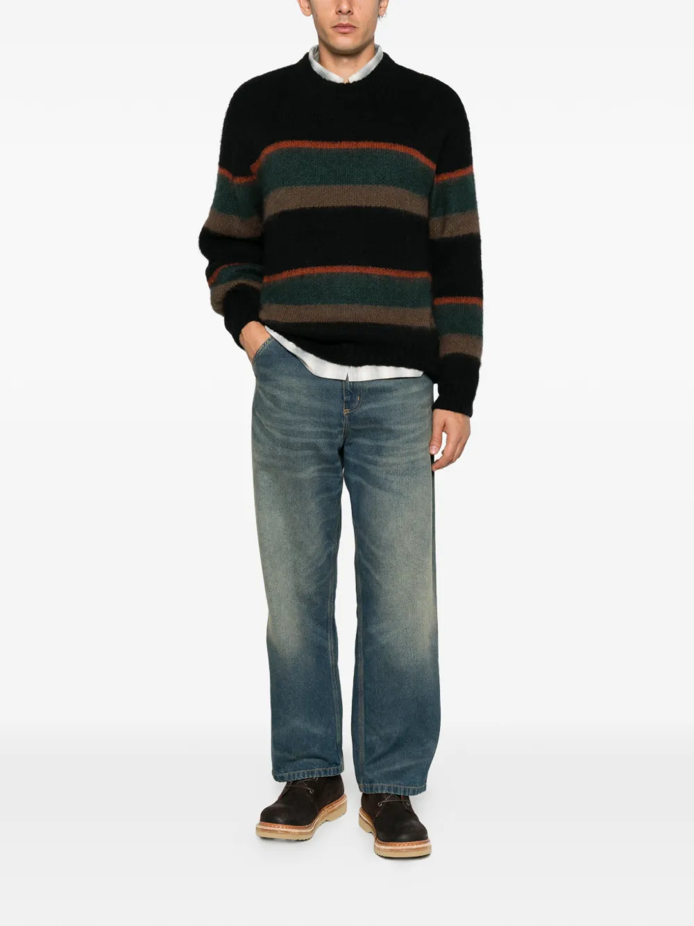Carhartt WIP striped alpaca sweater Zwart