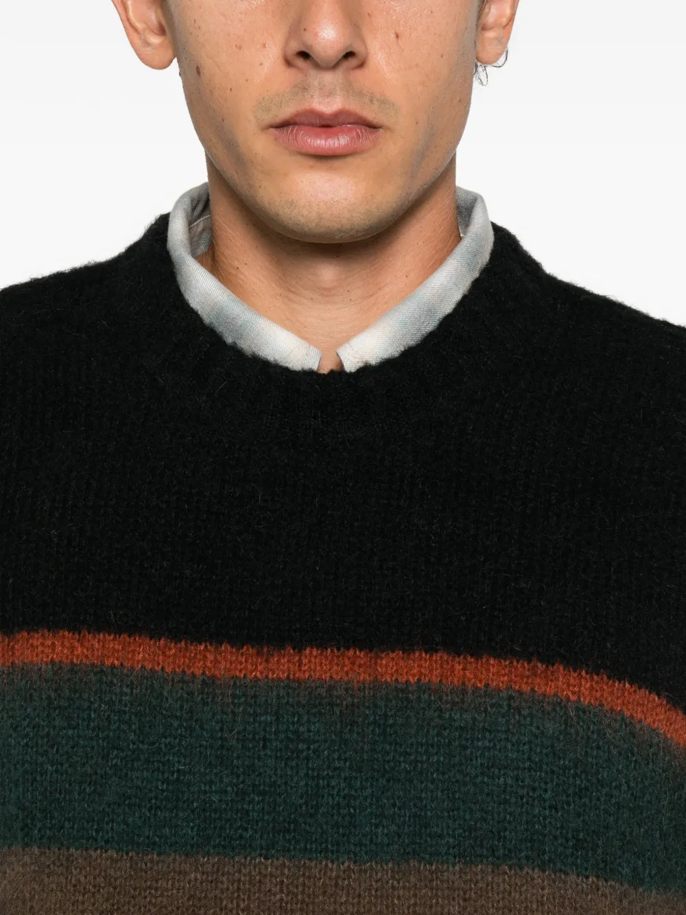 Carhartt WIP striped alpaca sweater Zwart