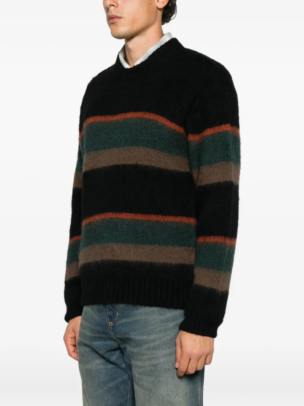 Carhartt WIP striped alpaca sweater Zwart